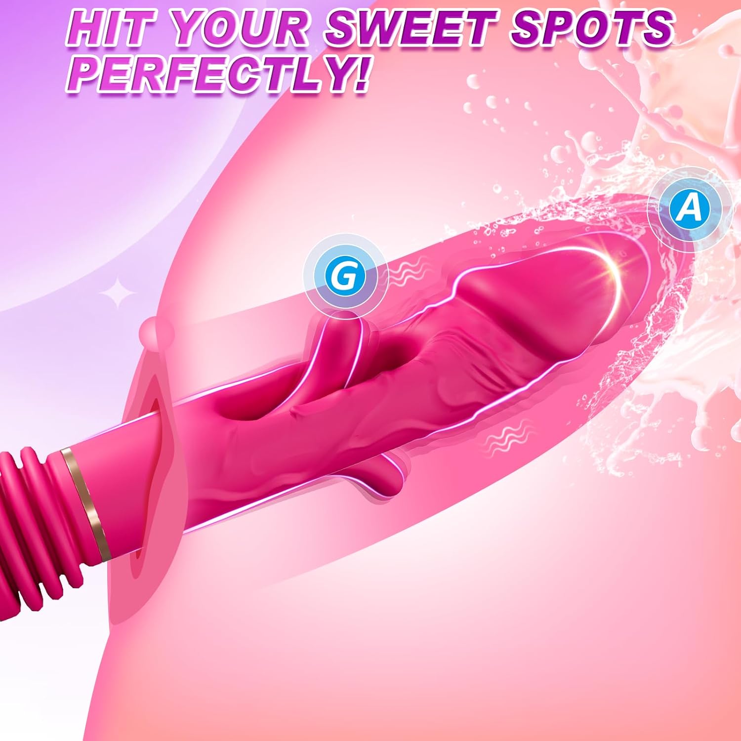 Sex Machine Thrusting Dildo Vibrator with Automatic Vibrating & Thrusting & Flapping