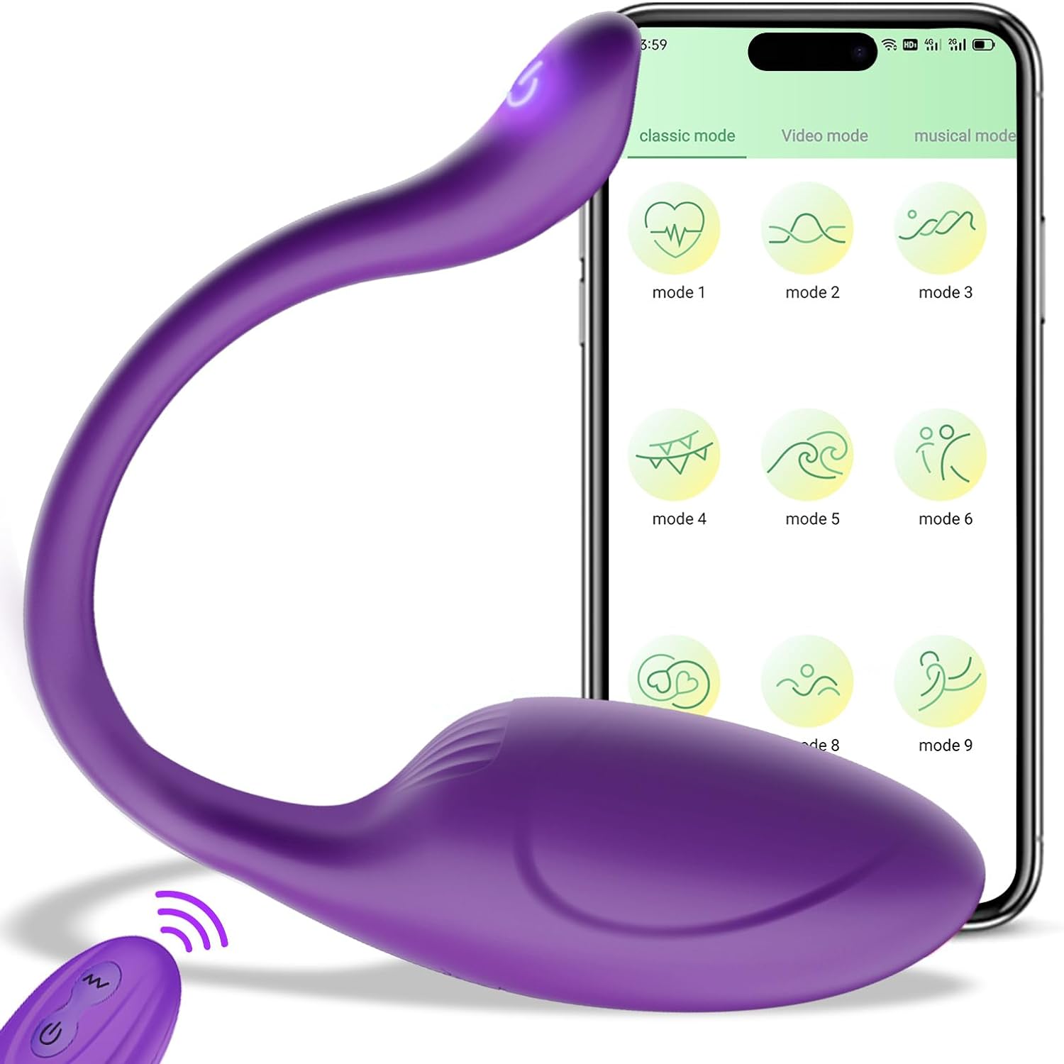 APP Remote Control Couple Vibrator, Pink Fun Long Distance Wearable Panty G-spot Vibrator, Rechargerable Adult Sex Toys More Than 10 Vibrations for Women and Couple, Female Sex Toy for Women（Purple）