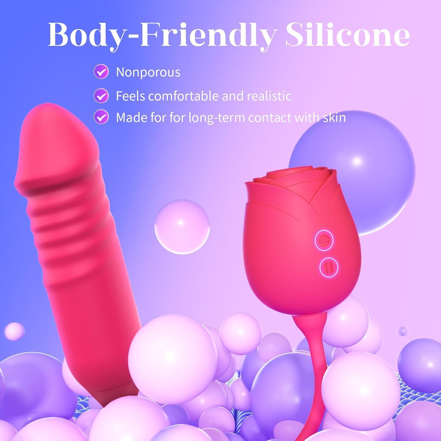 Rose Toy with Thrusting G Spot Vibrator & 10 Sucking Modes