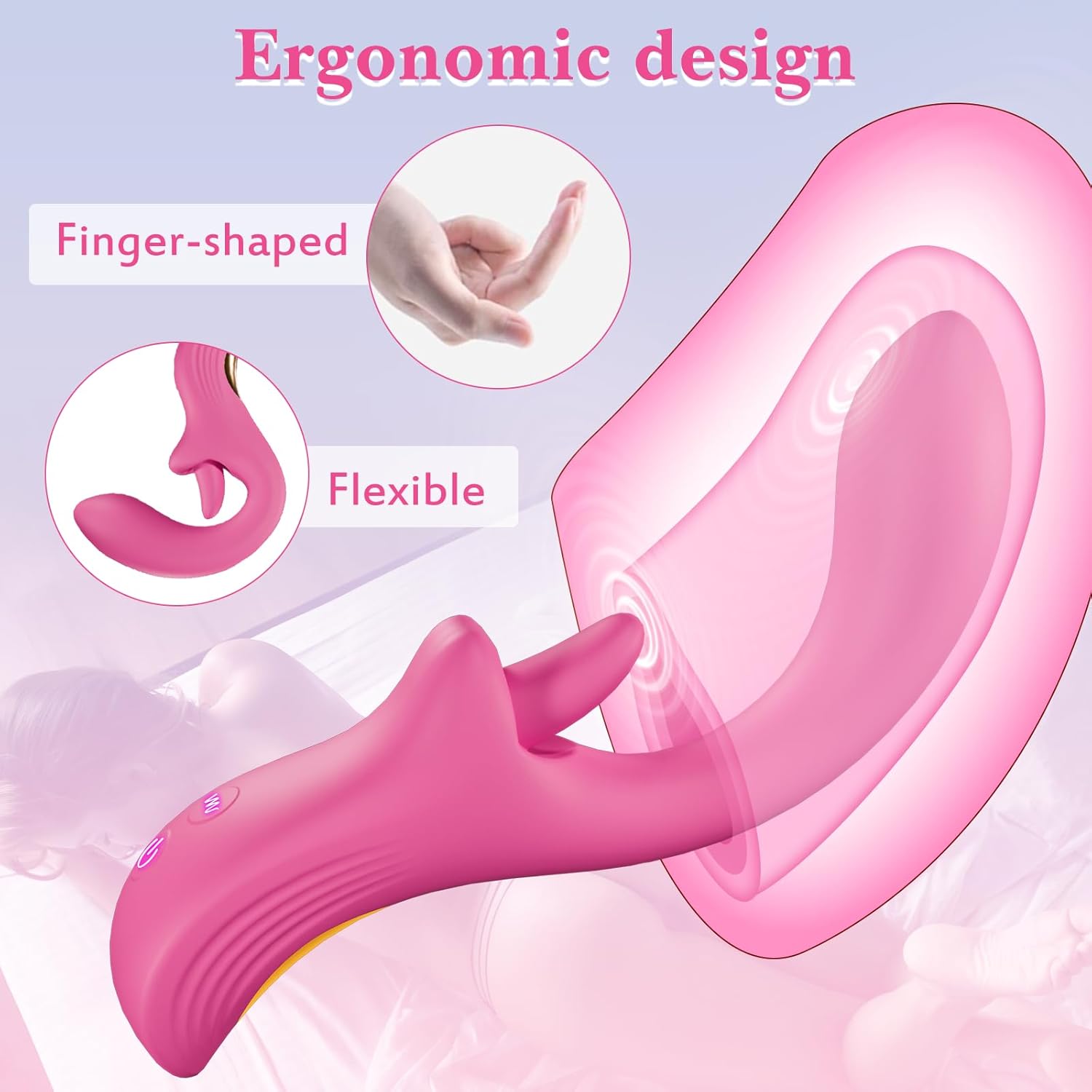 Double-Ended Tongue Licking Vibrator with 5 Rotating & Vibrating Modes