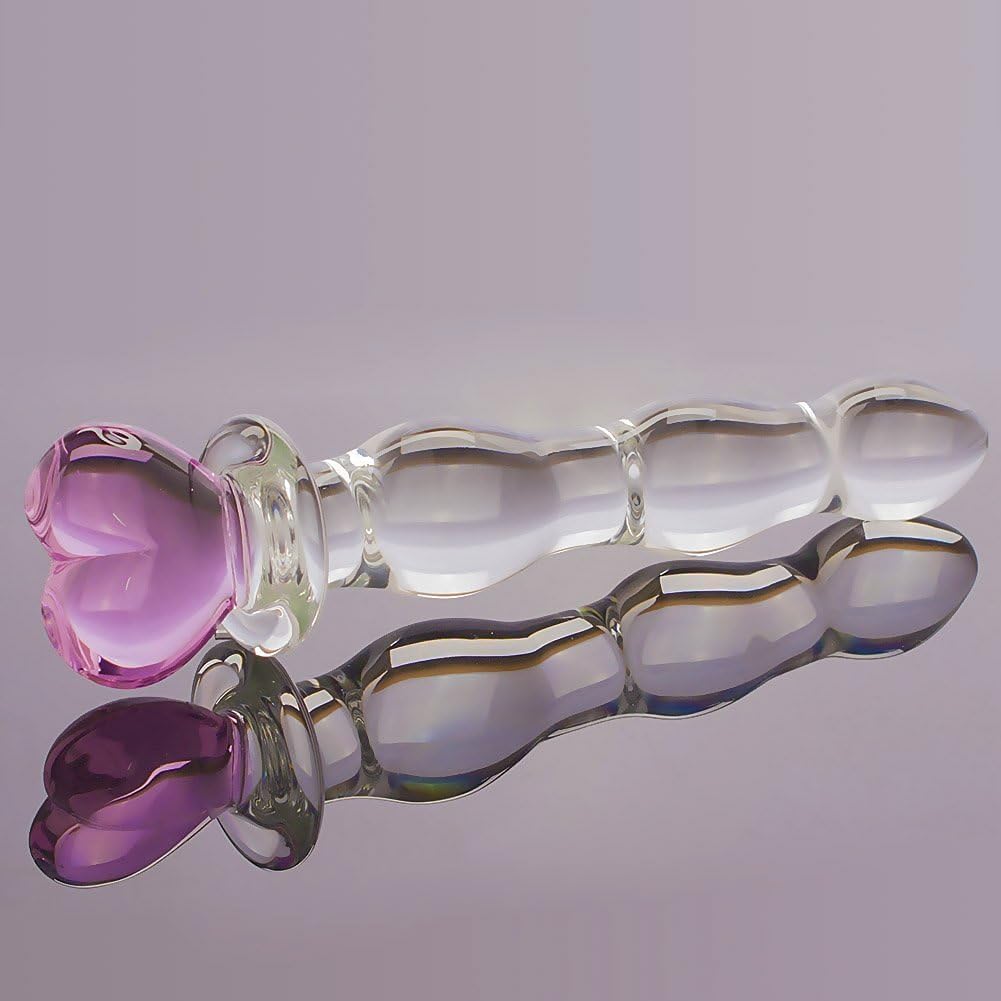 Crystal Glass Pleasure Wand Dildo Penis, Pink (8.3inch)