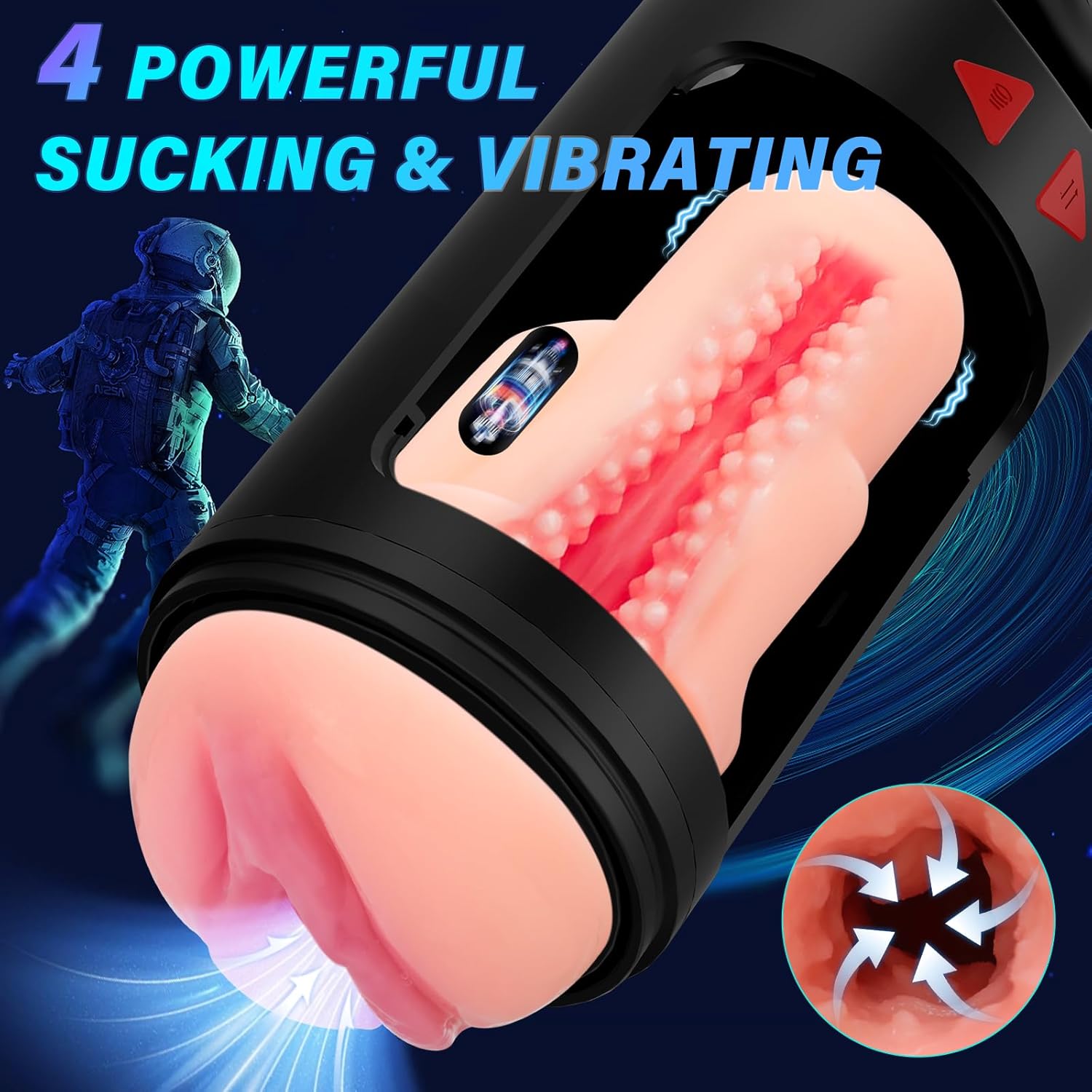 Automatic Male Masturbator - LED Display with 4 Sucking & Vibrating & Thrusting Modes