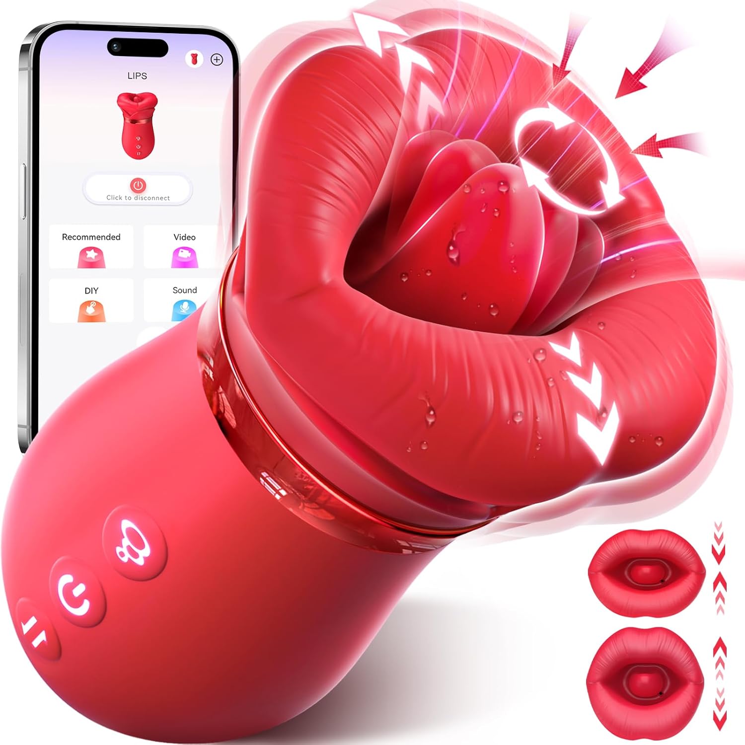 5IN1 Mouth Sucking Vibrator, 10 Tongue Licking, 3 Auto & 1 Manual Sucking