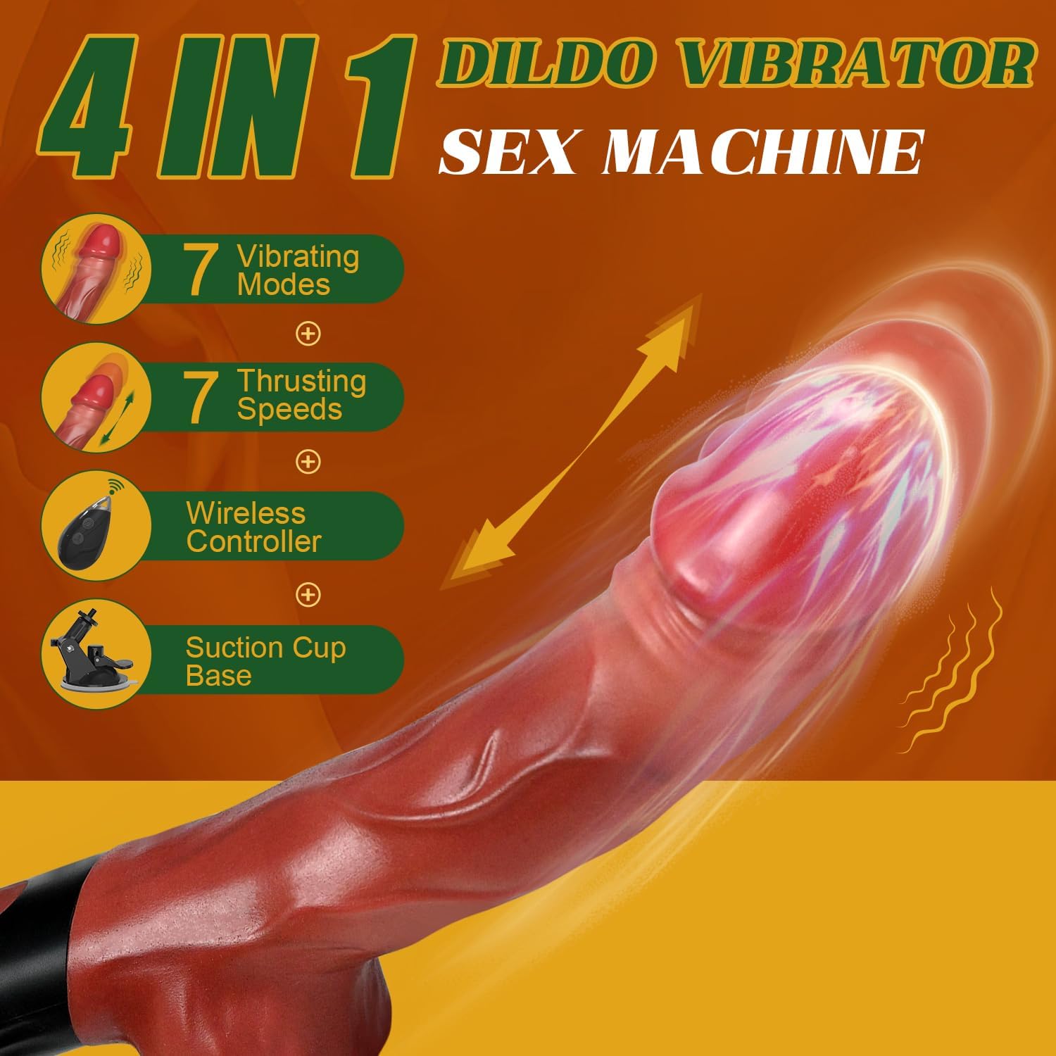 9.8" Realistic Dildos Sex Machine with 7 Thrusting & 7 Vibration Modes