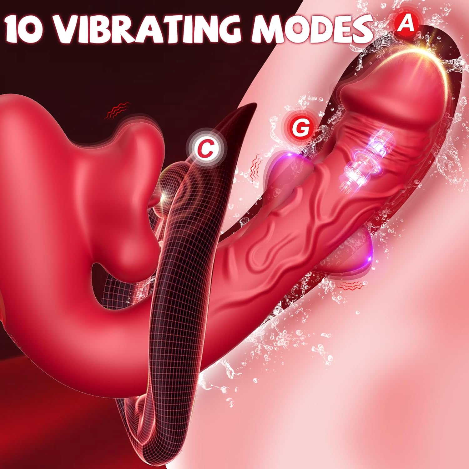 10 Flapping & Vibrating & Licking Biting Modes Tongue Clitoral Stimulator