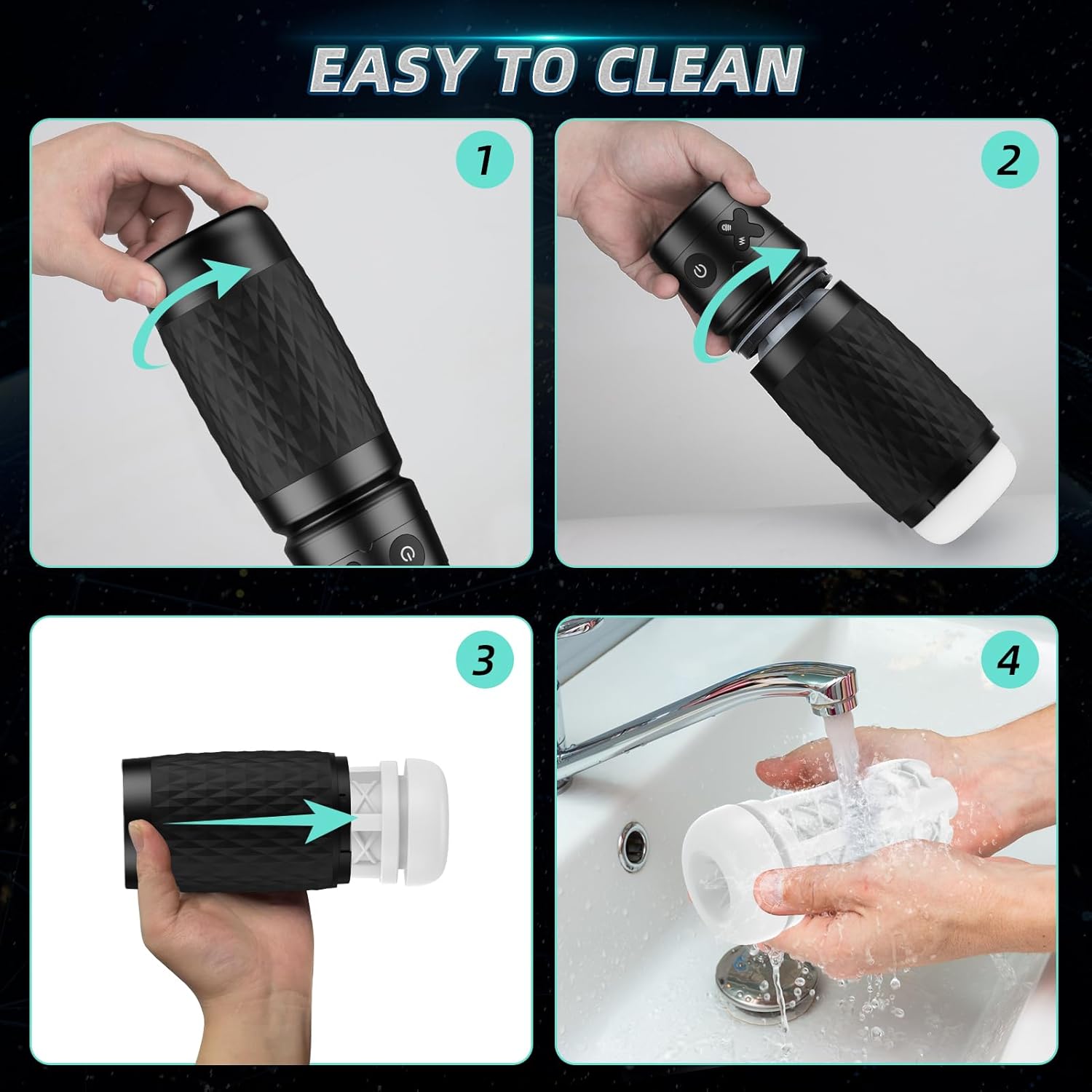 Cloud Nine - One Click "Soul" Ergonomic Shell Male Stroker with Suction 3D Sleeve