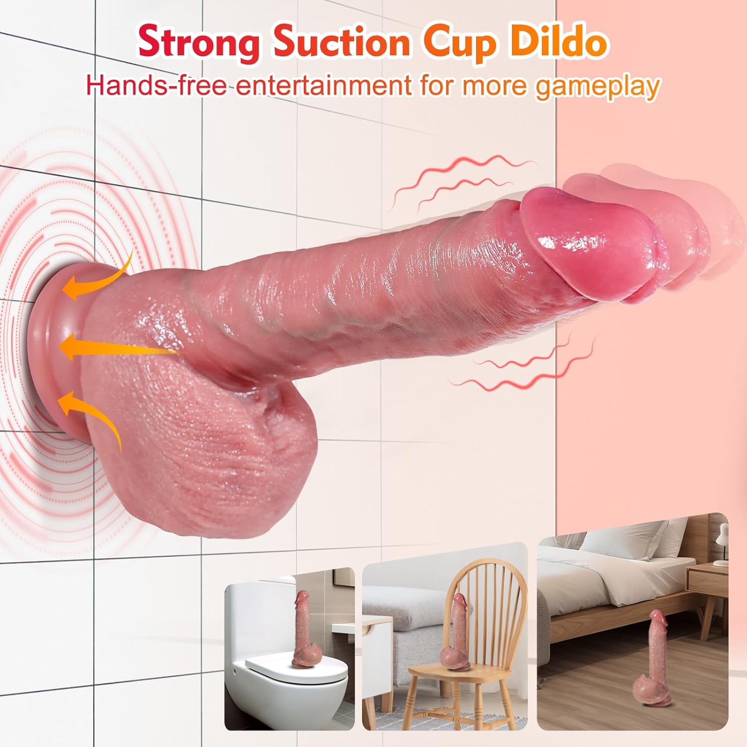 Power Pounder 8.7 Inch Thrusting Realistic Dildos G Spot Vibrator