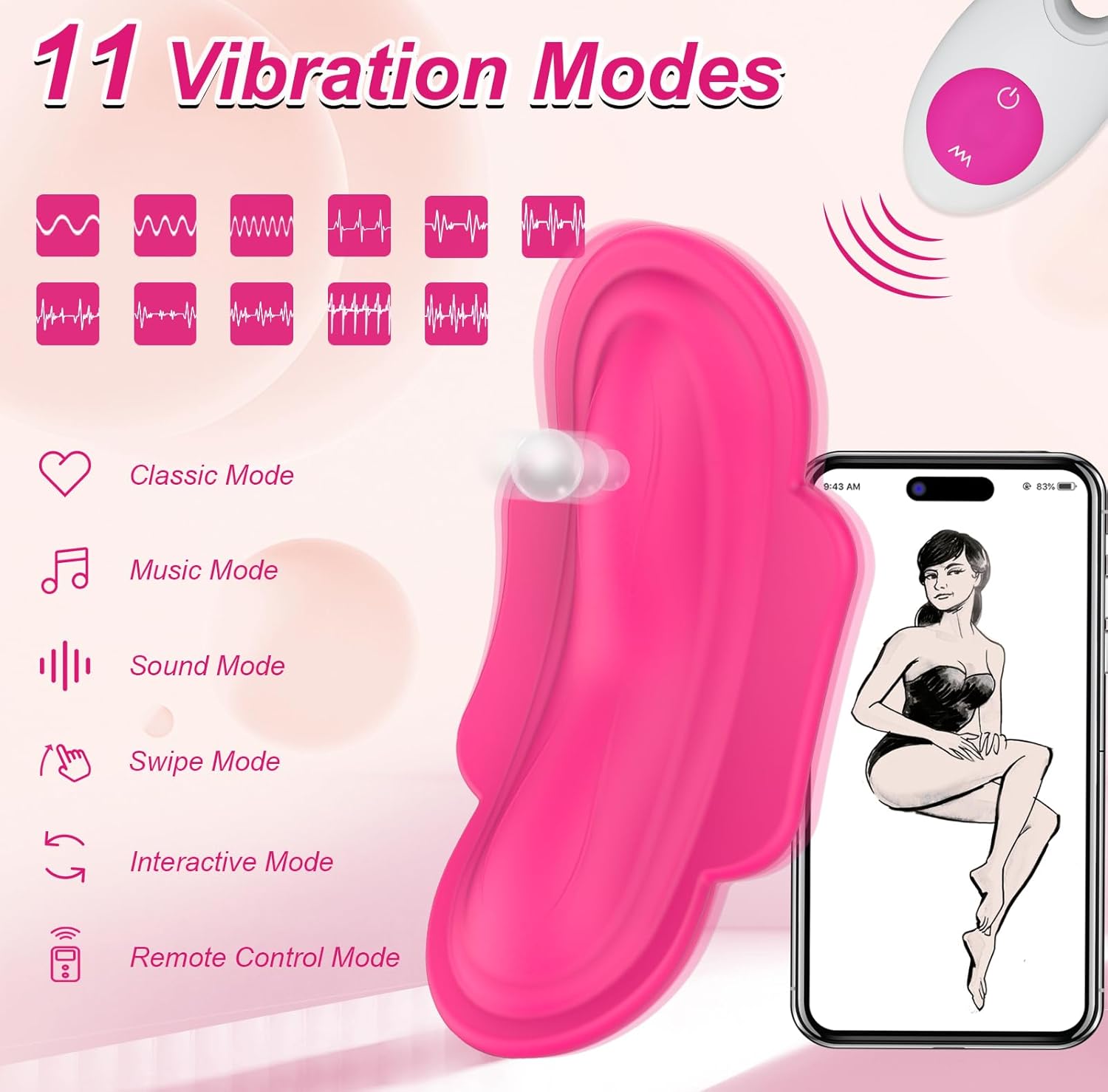 Moxie + App and Remote Controlled Wearable Clitoral Panty Vibrator