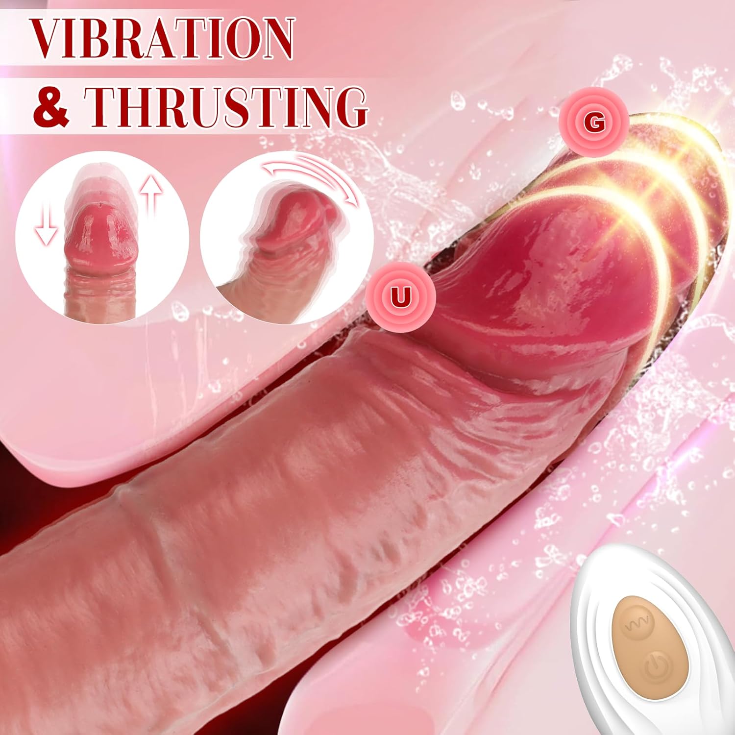 10" Realistic Dildo Sex Machine with 9 Thrusting & Wiggle-Vibration