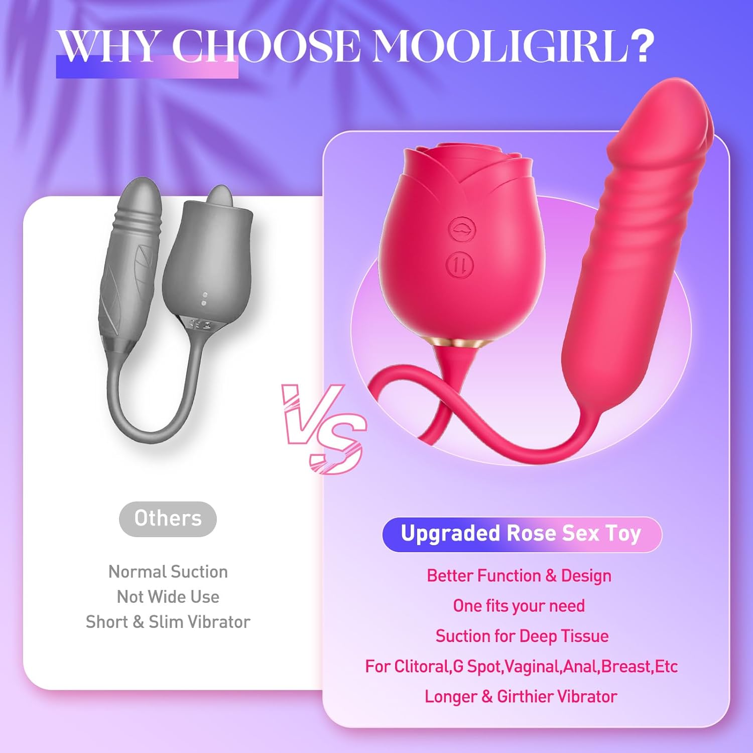 Rose Toy with Thrusting G Spot Vibrator & 10 Sucking Modes