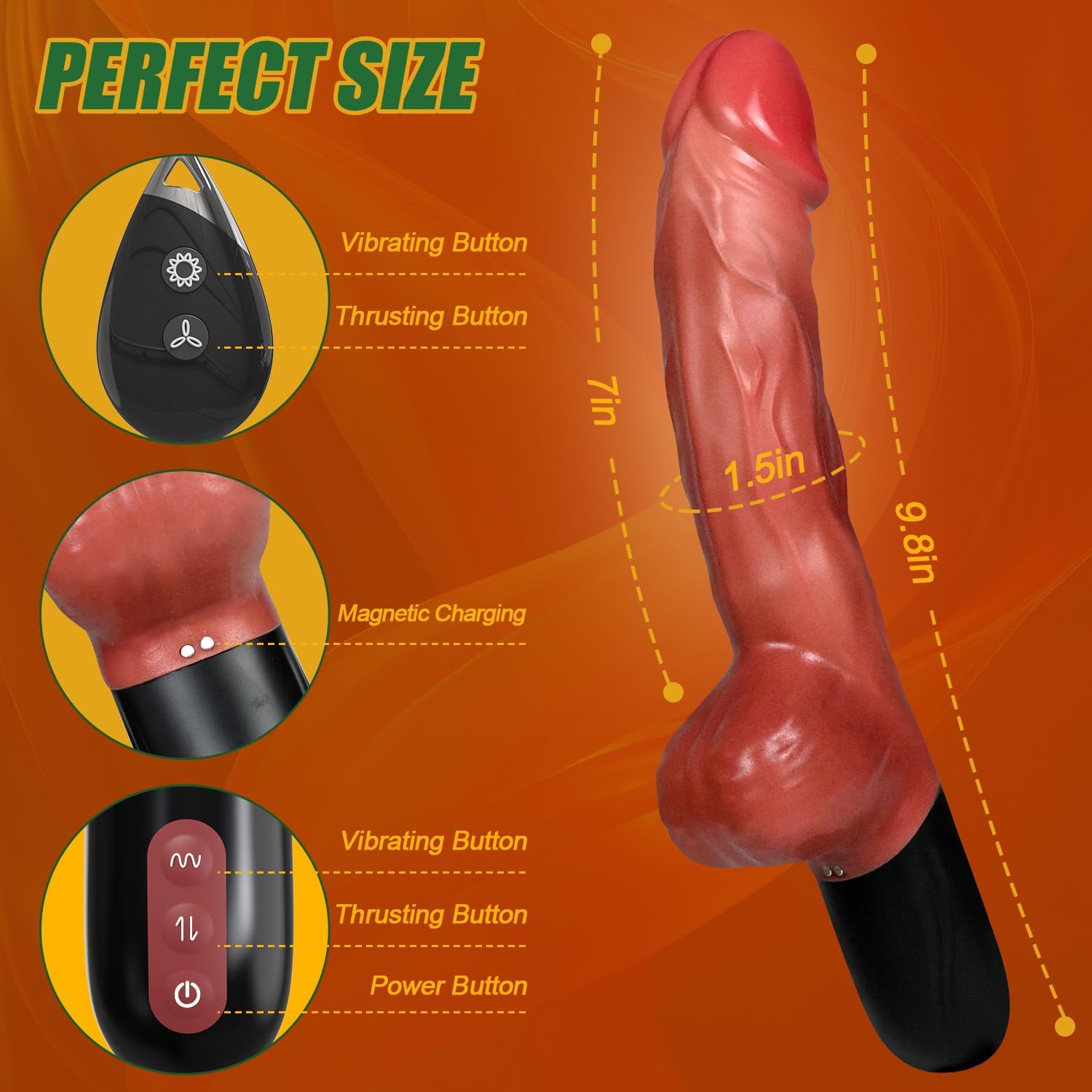 9.8" Realistic Dildos Sex Machine with 7 Thrusting & 7 Vibration Modes