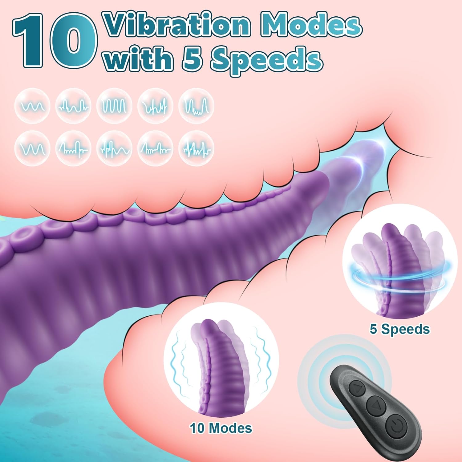 Fantasy Dragon Vibrating Suction Cup Dildo Silicone Tentacle Sucker