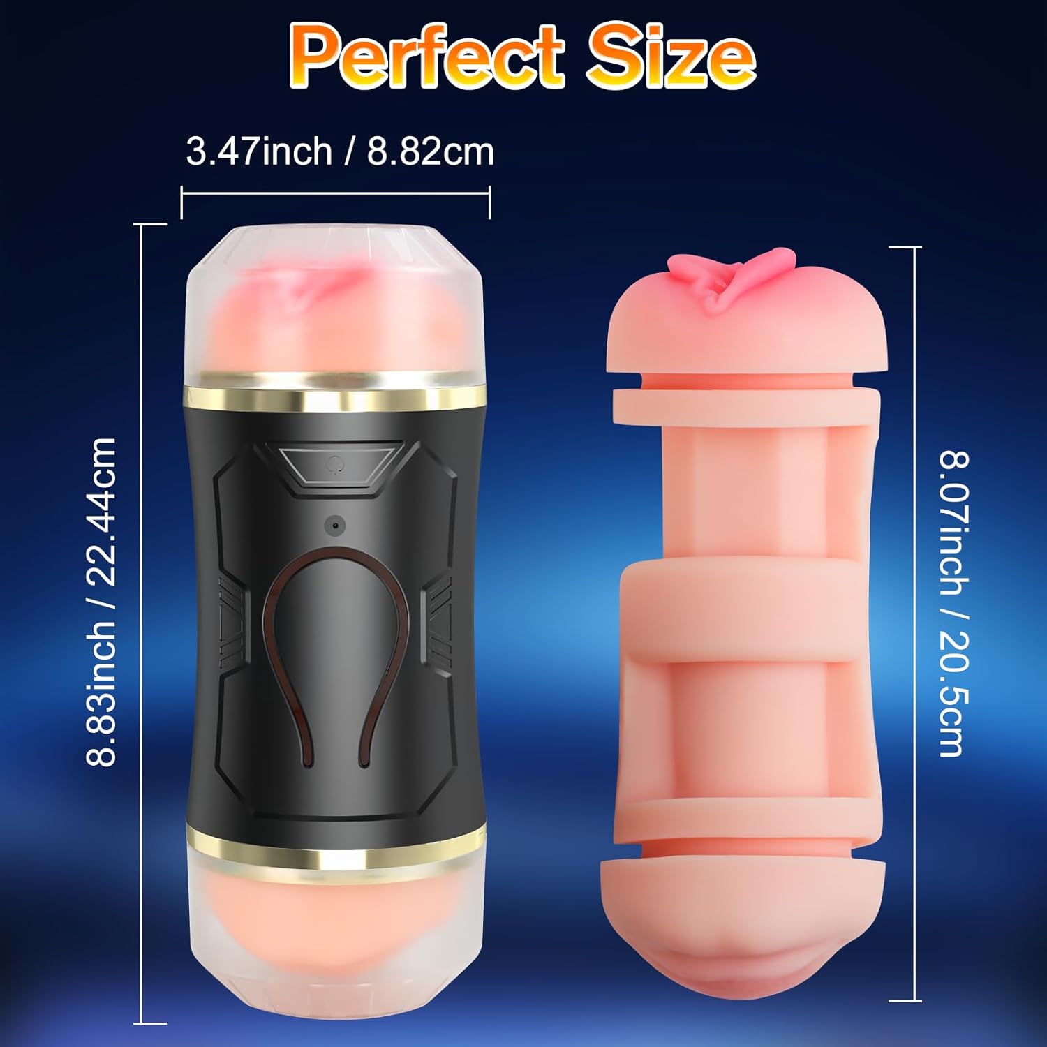 Blowmotion Real-Feel Dual Entrance Textured Vibrating Masturbator