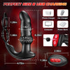 Anal Plug Vibrator Dual Cock Ring with 10 Vibrating & 3 Double Tapping Modes