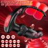 Anal Plug Vibrator Dual Cock Ring with 10 Vibrating & 3 Double Tapping Modes