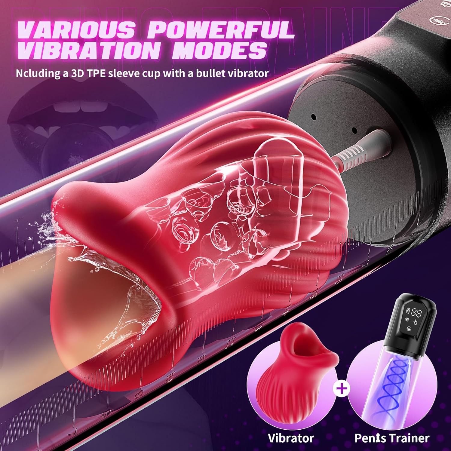 CALVIN - Suction Penis Pump Vibrating Sleeve Male Masturbator