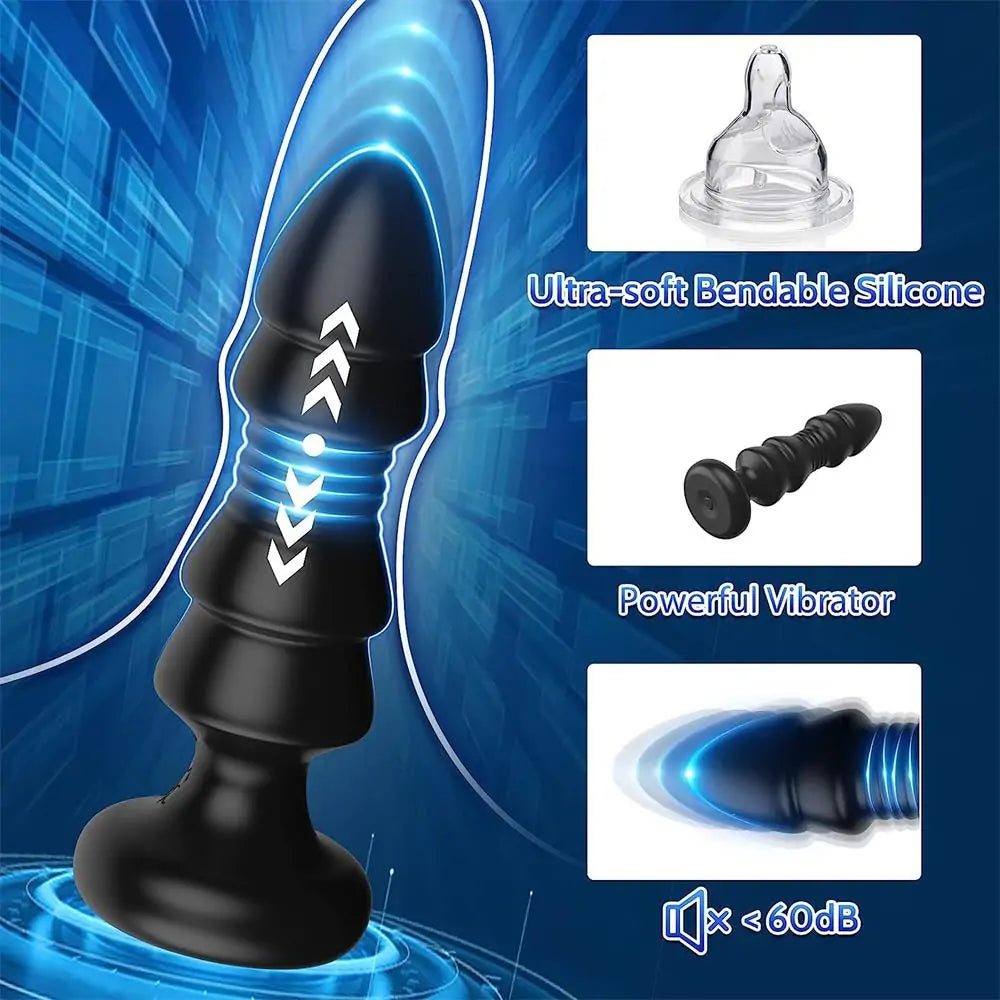 Anal Plug Vibrator With 5 Vibrating & Thrusting Modes Prostate Massager