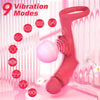 2-in-1 Finger Vibrator with Rose Vibration and 9 Modes